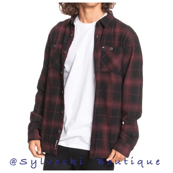 🔥Quiksilver Shadow Swells Long Sleeve Shirt NWT - Picture 2 of 8